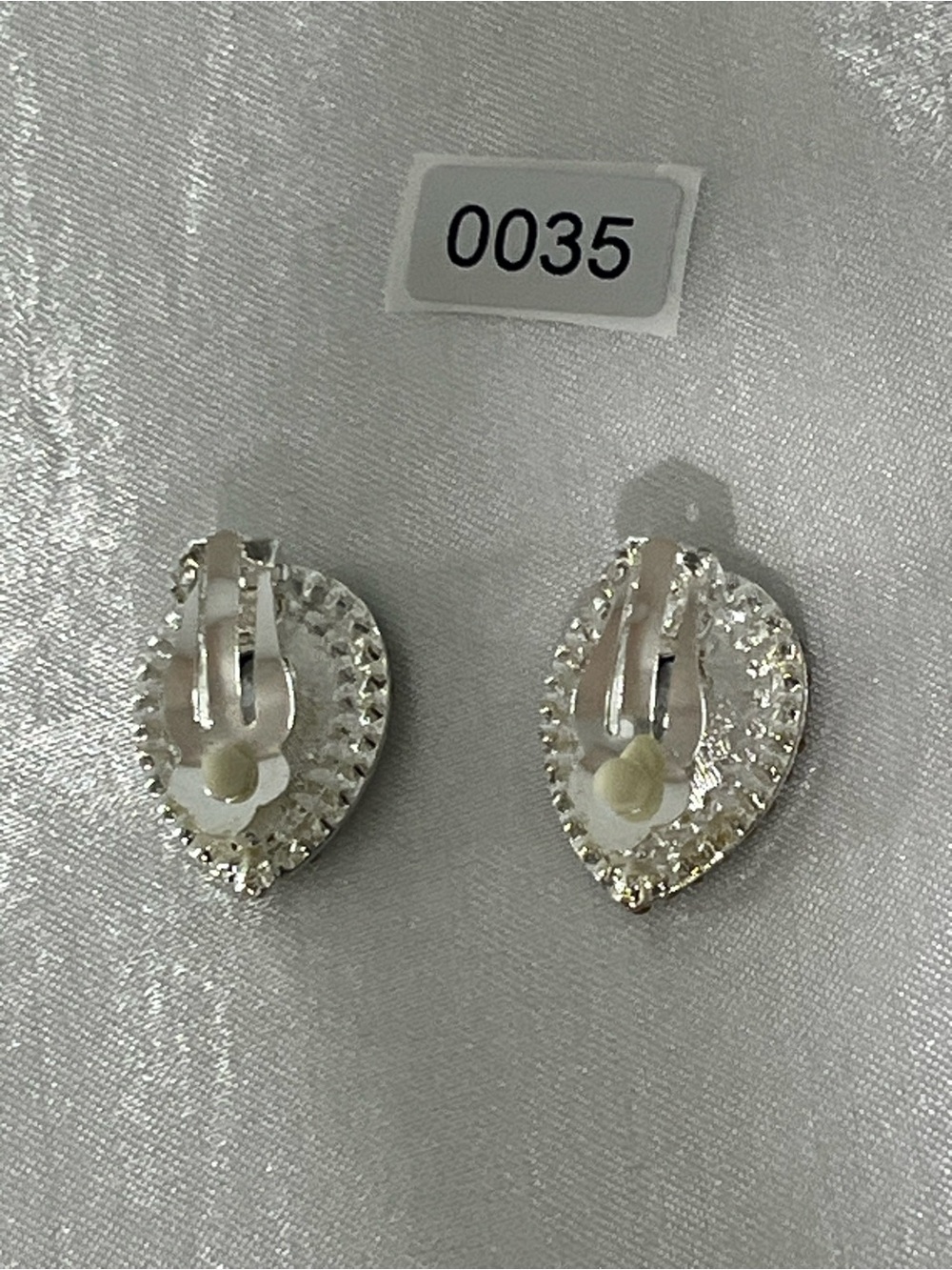 Crystal Teardrop Aurora Borealis Earrings - Silver - Picture 2 of 2